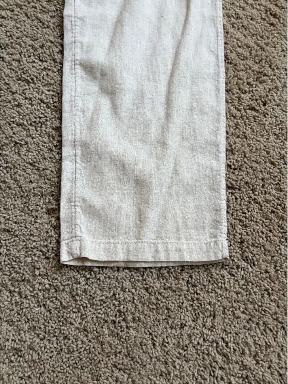 Women's H&M cream linen blend Pants Size M Medium regular fit elastic waist